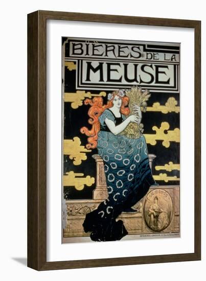 Poster Advertising "La Meuse Beers"-Marc-auguste Bastard-Framed Giclee Print