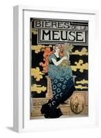 Poster Advertising "La Meuse Beers"-Marc-auguste Bastard-Framed Giclee Print