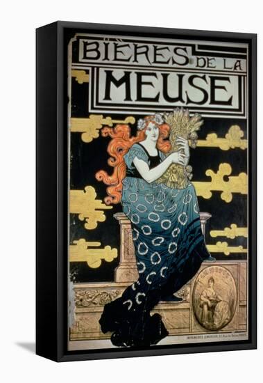 Poster Advertising "La Meuse Beers"-Marc-auguste Bastard-Framed Stretched Canvas