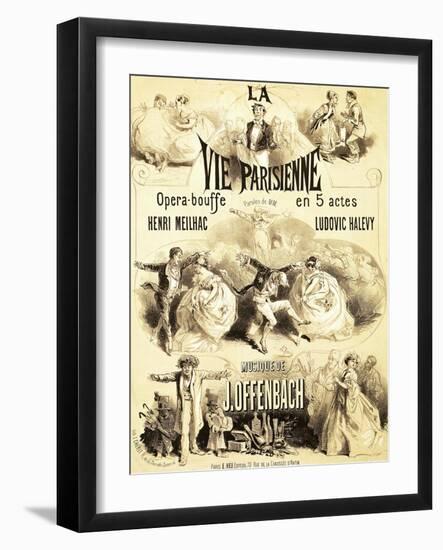 Poster Advertising "La Vie Parisienne," an Operetta by Jacques Offenbach 1886-Jules Chéret-Framed Giclee Print