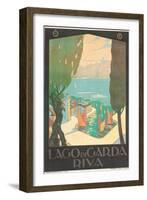 Poster Advertising Lago Di Garda, Riva, C. 1926-Antonio Simeoni-Framed Giclee Print