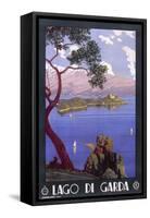 Poster Advertising Lake Garda, Italy - an Idyllic Scene-null-Framed Stretched Canvas