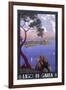 Poster Advertising Lake Garda, Italy - an Idyllic Scene-null-Framed Art Print