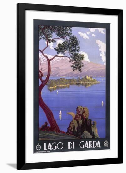 Poster Advertising Lake Garda, Italy - an Idyllic Scene-null-Framed Art Print