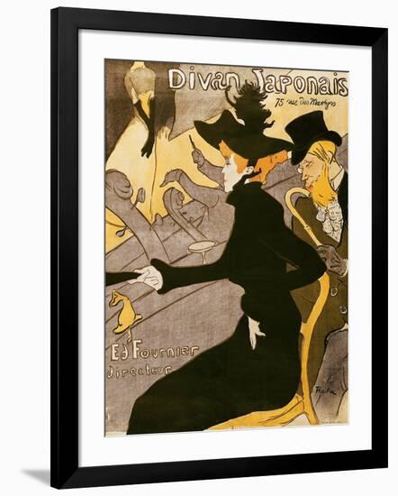 Poster Advertising "Le Divan Japonais", 1892-Henri de Toulouse-Lautrec-Framed Premium Giclee Print