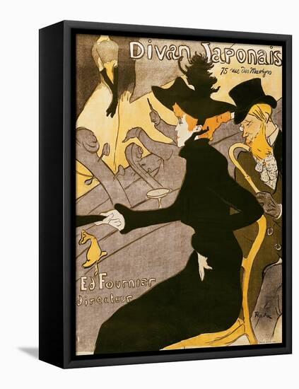 Poster Advertising "Le Divan Japonais", 1892-Henri de Toulouse-Lautrec-Framed Stretched Canvas