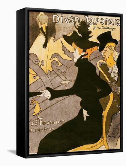 Poster Advertising "Le Divan Japonais", 1892-Henri de Toulouse-Lautrec-Framed Stretched Canvas