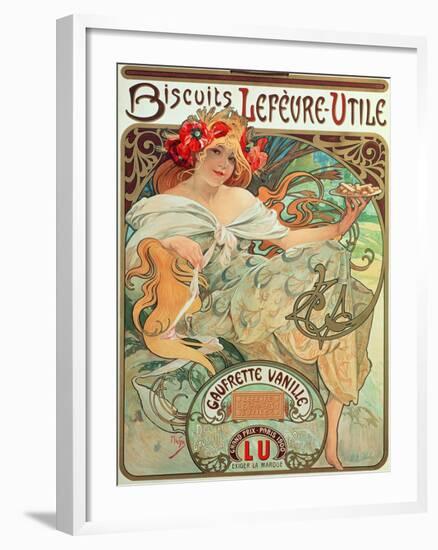 Poster Advertising 'Lefevre-Utile' Biscuits, 1896-Alphonse Mucha-Framed Giclee Print