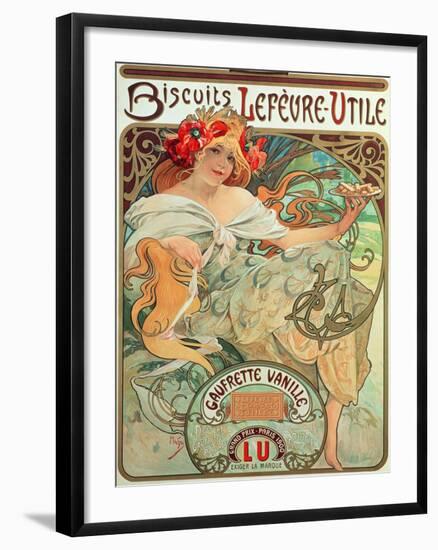 Poster Advertising 'Lefevre-Utile' Biscuits, 1896-Alphonse Mucha-Framed Giclee Print