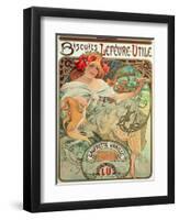 Poster Advertising 'Lefevre-Utile' Biscuits, 1896-Alphonse Mucha-Framed Premium Giclee Print