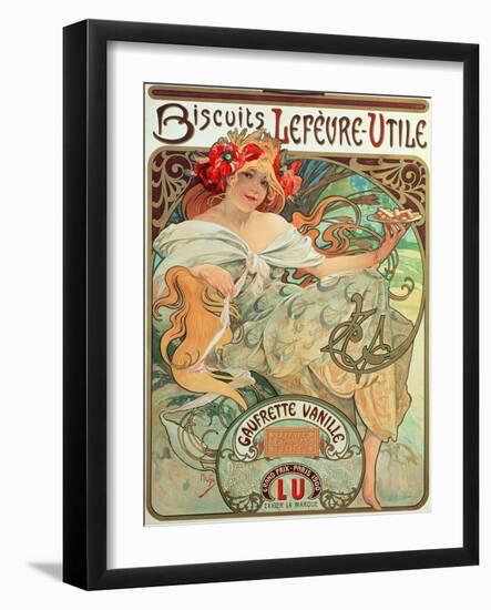 Poster Advertising 'Lefevre-Utile' Biscuits, 1896-Alphonse Mucha-Framed Giclee Print