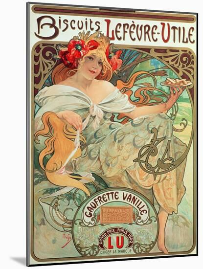 Poster Advertising 'Lefevre-Utile' Biscuits, 1896-Alphonse Mucha-Mounted Giclee Print