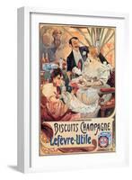 Poster Advertising 'Lefevre-Utile' Champagne Biscuits, 1896-Alphonse Mucha-Framed Premium Giclee Print