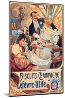 Poster Advertising 'Lefevre-Utile' Champagne Biscuits, 1896-Alphonse Mucha-Mounted Premium Giclee Print