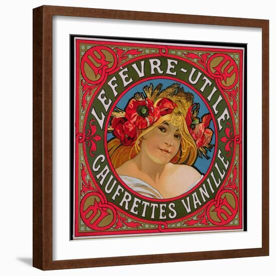 Poster Advertising 'Lefevre-Utile Gauffrettes Vanille', 1897-Alphonse Mucha-Framed Giclee Print