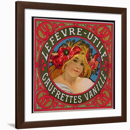 Poster Advertising 'Lefevre-Utile Gauffrettes Vanille', 1897-Alphonse Mucha-Framed Giclee Print