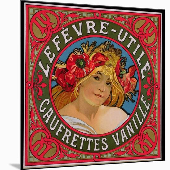 Poster Advertising 'Lefevre-Utile Gauffrettes Vanille', 1897-Alphonse Mucha-Mounted Giclee Print