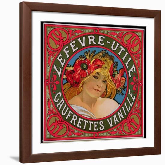 Poster Advertising 'Lefevre-Utile Gauffrettes Vanille', 1897-Alphonse Mucha-Framed Giclee Print