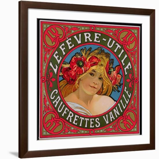 Poster Advertising 'Lefevre-Utile Gauffrettes Vanille', 1897-Alphonse Mucha-Framed Giclee Print