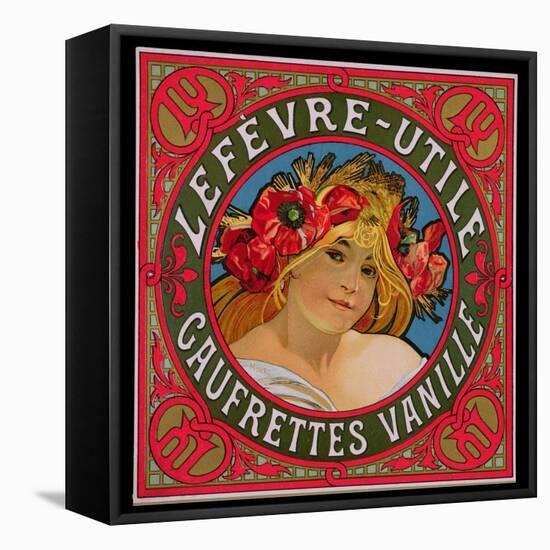 Poster Advertising 'Lefevre-Utile Gauffrettes Vanille', 1897-Alphonse Mucha-Framed Stretched Canvas