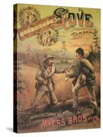 Poster Advertising 'Love Tobacco' Manufactured by Myers Bros. and Co., Richmond, Virginia, 1867-null-Stretched Canvas