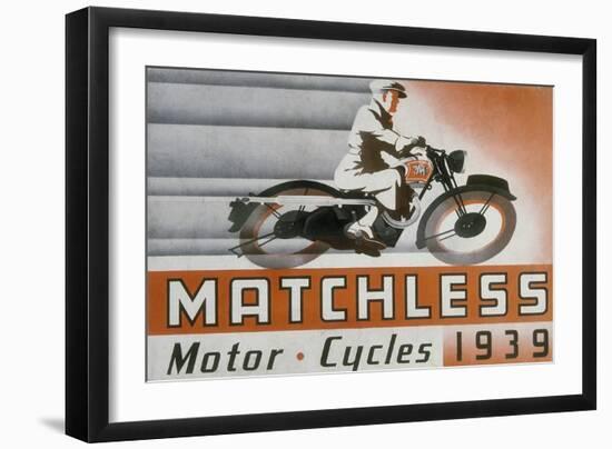 Poster Advertising Matchless Motor Bikes, 1939-null-Framed Giclee Print