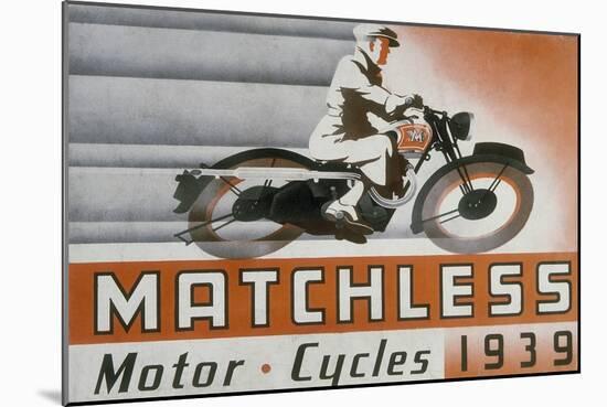 Poster Advertising Matchless Motor Bikes, 1939-null-Mounted Giclee Print