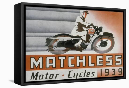 Poster Advertising Matchless Motor Bikes, 1939-null-Framed Stretched Canvas