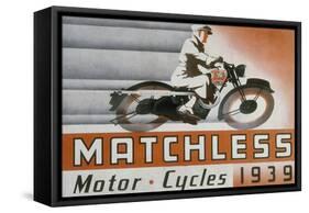 Poster Advertising Matchless Motor Bikes, 1939-null-Framed Stretched Canvas