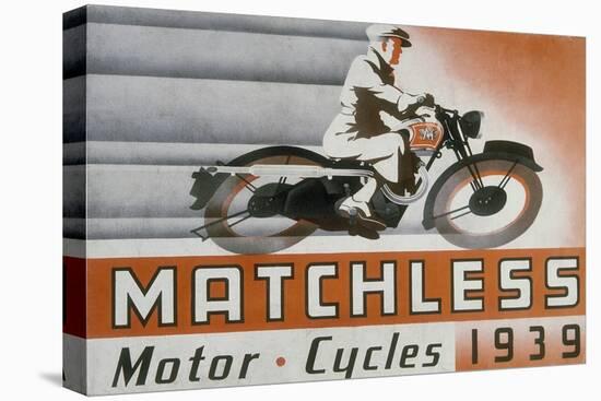 Poster Advertising Matchless Motor Bikes, 1939-null-Stretched Canvas