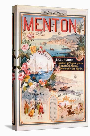 Poster Advertising Menton as a Winter Resort-V. Nozeran-Stretched Canvas