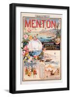 Poster Advertising Menton as a Winter Resort-V. Nozeran-Framed Giclee Print