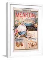 Poster Advertising Menton as a Winter Resort-V. Nozeran-Framed Giclee Print