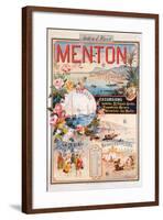 Poster Advertising Menton as a Winter Resort-V. Nozeran-Framed Giclee Print