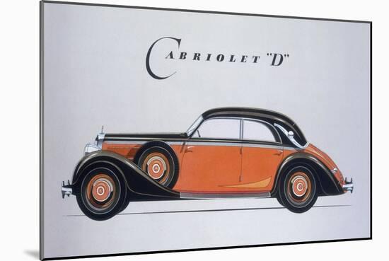 Poster Advertising Mercedes-Benz Cars, 1939-null-Mounted Giclee Print