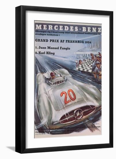 Poster Advertising Mercedes-Benz Motor Cars, 1954-null-Framed Premium Giclee Print