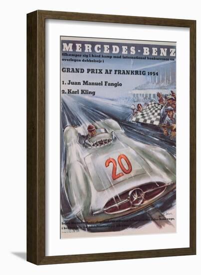 Poster Advertising Mercedes-Benz Motor Cars, 1954-null-Framed Giclee Print