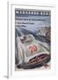 Poster Advertising Mercedes-Benz Motor Cars, 1954-null-Framed Giclee Print