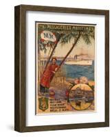 Poster Advertising Messageries Maritimes-null-Framed Photographic Print