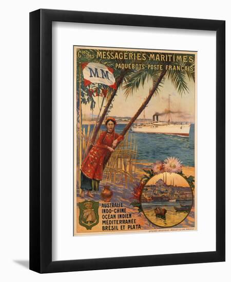 Poster Advertising Messageries Maritimes-null-Framed Photographic Print