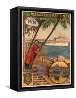 Poster Advertising Messageries Maritimes-null-Framed Stretched Canvas