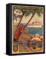 Poster Advertising Messageries Maritimes-null-Framed Stretched Canvas