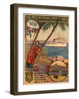 Poster Advertising Messageries Maritimes-null-Framed Photographic Print