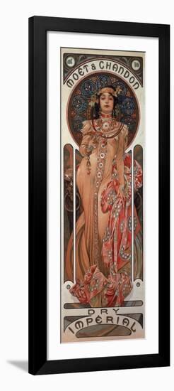 Poster Advertising 'Moet and Chandon Dry Imperial' Champagne, 1899-Alphonse Mucha-Framed Premium Giclee Print