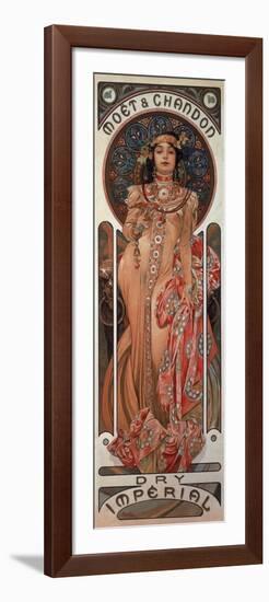 Poster Advertising 'Moet and Chandon Dry Imperial' Champagne, 1899-Alphonse Mucha-Framed Premium Giclee Print