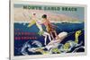 Poster Advertising Monte Carlo Beach, Printed by Draeger, Paris, C.1932 (Colour Litho)-Sem-Stretched Canvas