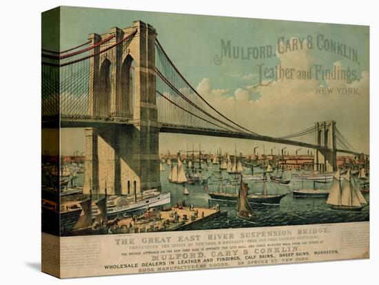 Poster Advertising 'Mulford, Cary and Conklin Leather and Findings', 1877-Currier & Ives-Stretched Canvas