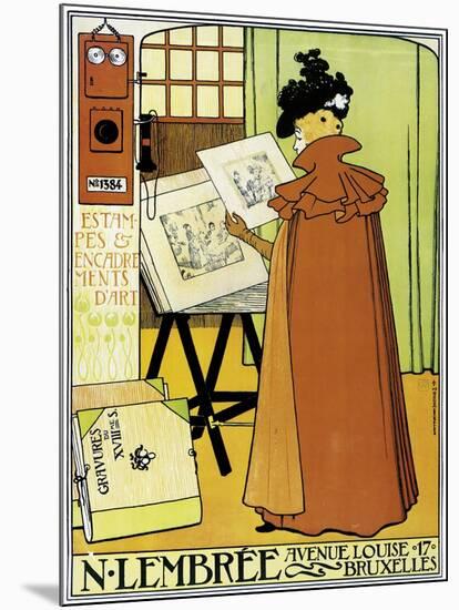 Poster Advertising 'N. Lembree' Art Shop, Brussels, 1898-Théo van Rysselberghe-Mounted Giclee Print