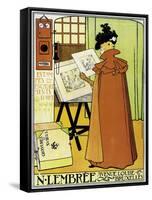 Poster Advertising 'N. Lembree' Art Shop, Brussels, 1898-Théo van Rysselberghe-Framed Stretched Canvas