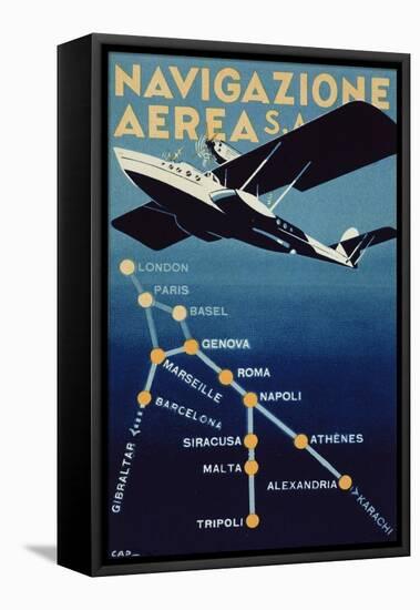 Poster Advertising Navigazione Aerea S.A., 1932-null-Framed Stretched Canvas